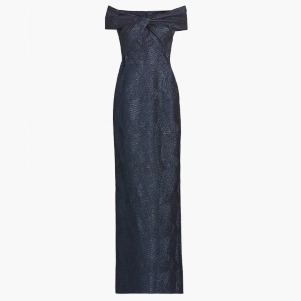 Rickie Freeman For Teri Jon New Twist Front Column Gown Size 8 - Picture 3 of 16